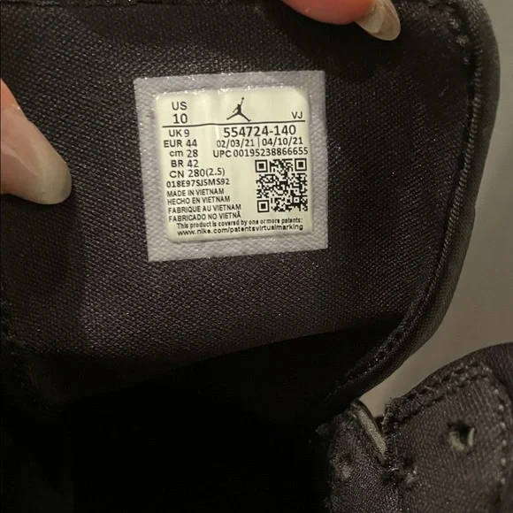 Nike Men's Air Jordan’s Black, White, and Blue Sneakers - Picture 3 of 5